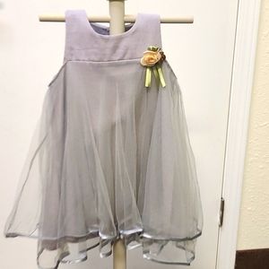 BRAND NEW BOUTIQUEGray kids formal wear tulle, flower pin on left  shoulder